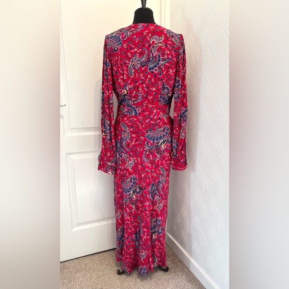 & Other Stories Pink Paisley Long Midi Dress Size 12 - Picture 4 of 11